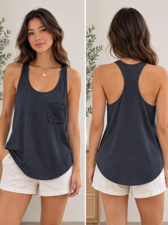 Wilfred Tops - Wilfred Aritzia 100% Silk Racerback Pocket Tank Top Black XS